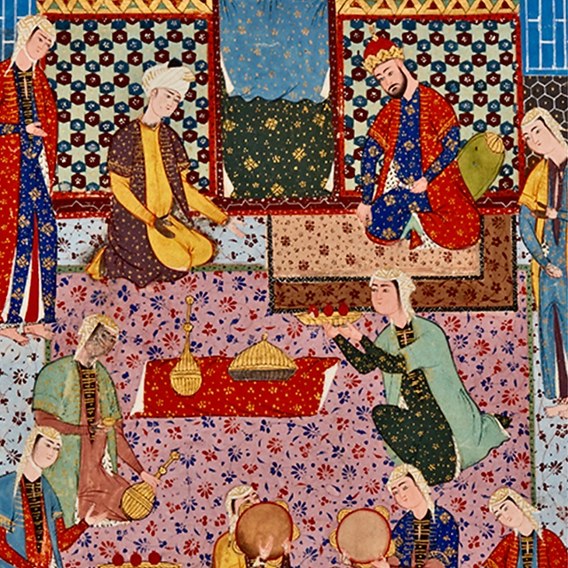 Harun al-Rashid, Jafar, Abu Yusuf, and a slave girl